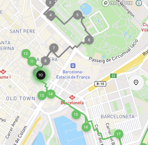 Venturer walking route map feature screenshot